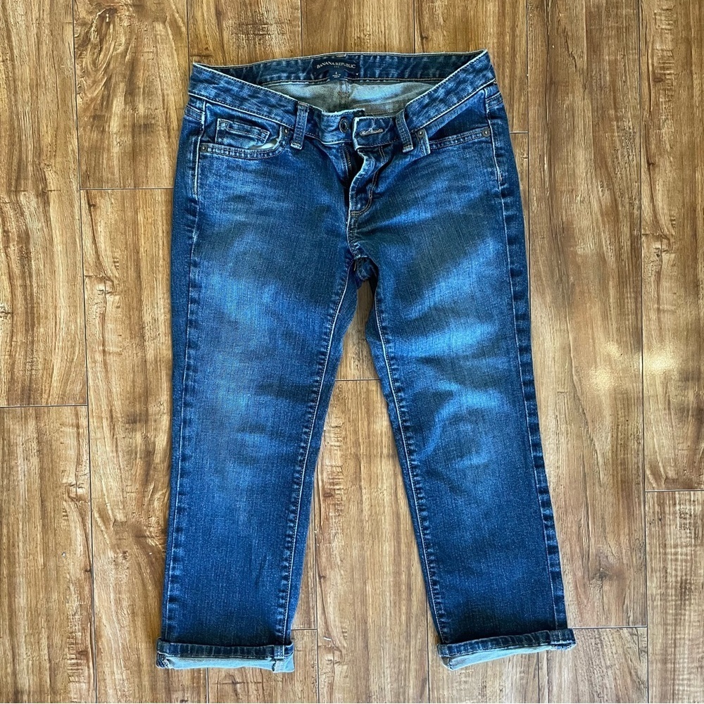 BANANA REPUBLIC Women’s Blue Capri Slim Skinny Cropped Pant Size 4